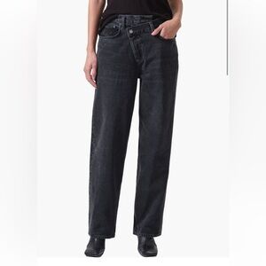 AGOLDE Crisscross High Waist Organic Cotton Straight Leg Jeans